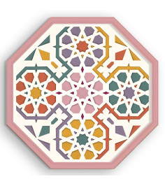 Colored octagonal Wooden Serving Tray