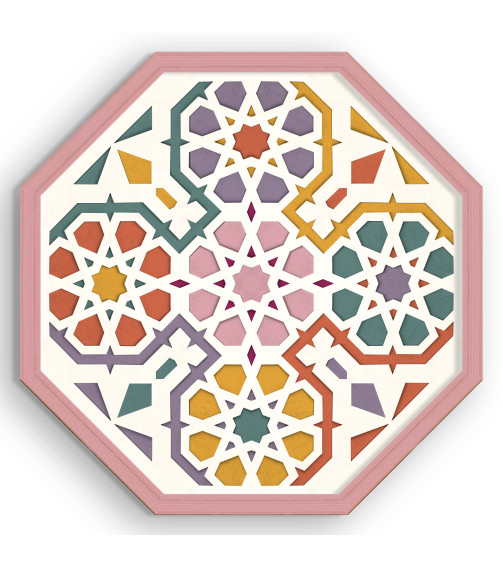 Colored octagonal Wooden Serving Tray