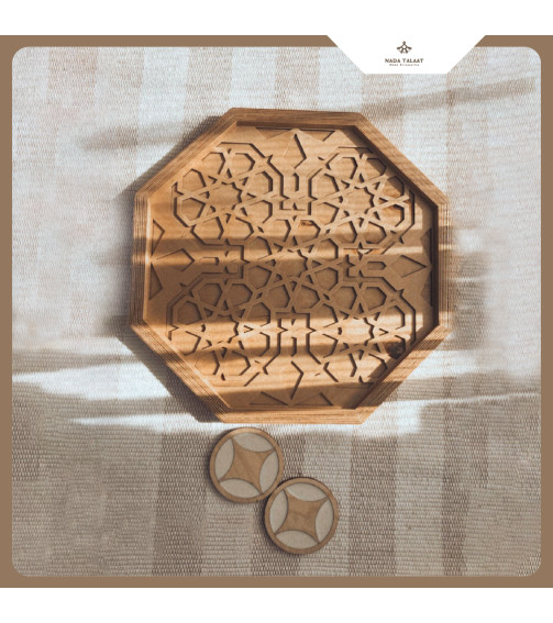 Plain Octagonal Wooden Serving Tray